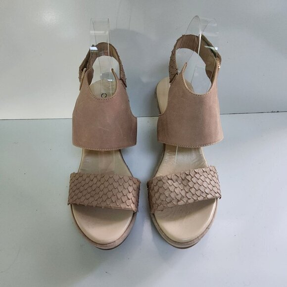 Cordani Made In Italy Beige Leather Platform Sandals Size 37 - Picture 3 of 8